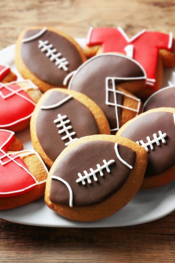 Decorated Super Bowl Sugar Cookies