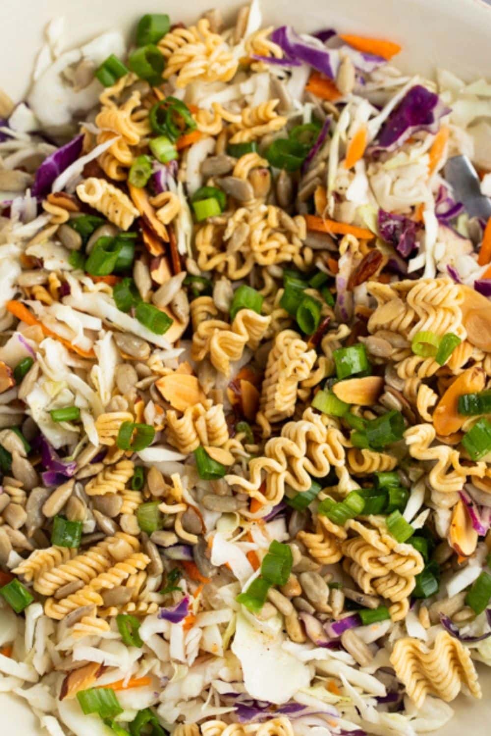 Close up of Ramen Noodle Asian Salad
