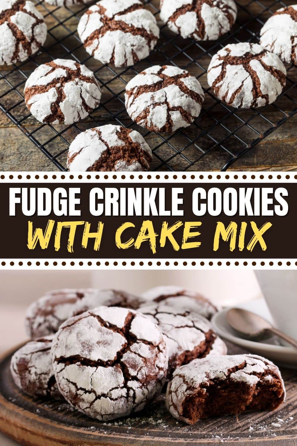 Fudge Crinkle Cookies with Cake Mix Insanely Good