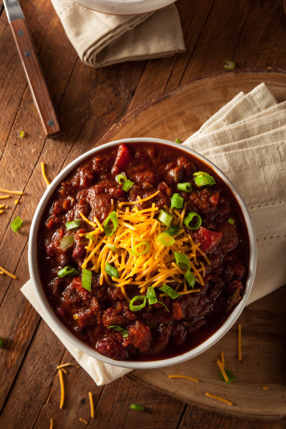 Homemade Chili with Beans and Cheese