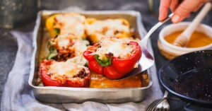 Homemade Stuffed Bell Peppers with Ground Beef