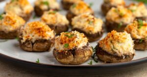 Homemade Sweet and Spicy Crab Stuffed Mushrooms
