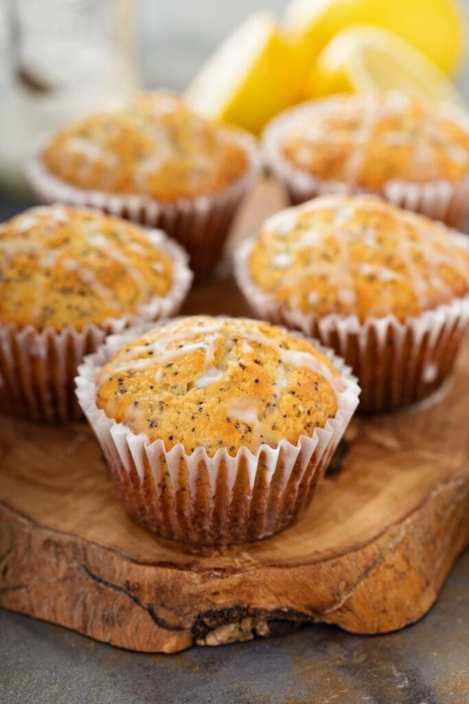 Lemon Poppy Seed Muffins with Sweet Glaze