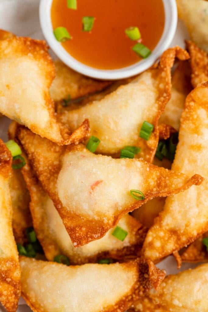 Lobster Rangoon with Green Onions and Sauce