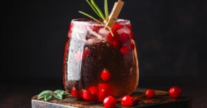 Refreshing Cranberry Cocktail in a Glass