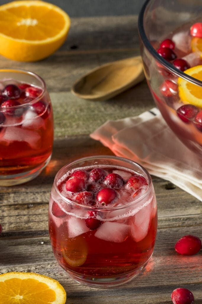 Refreshing Holiday Punch Cocktail with 7-Up