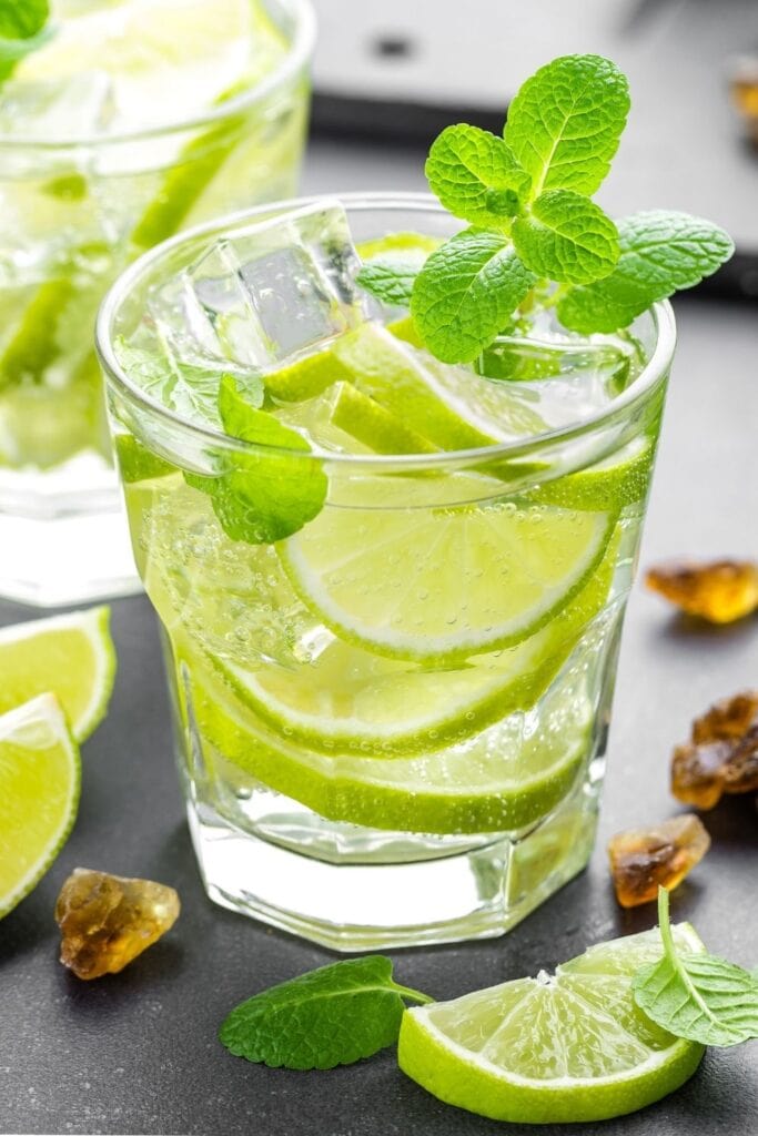 Refreshing Mojito Cocktail with Lime and Mt. Dew