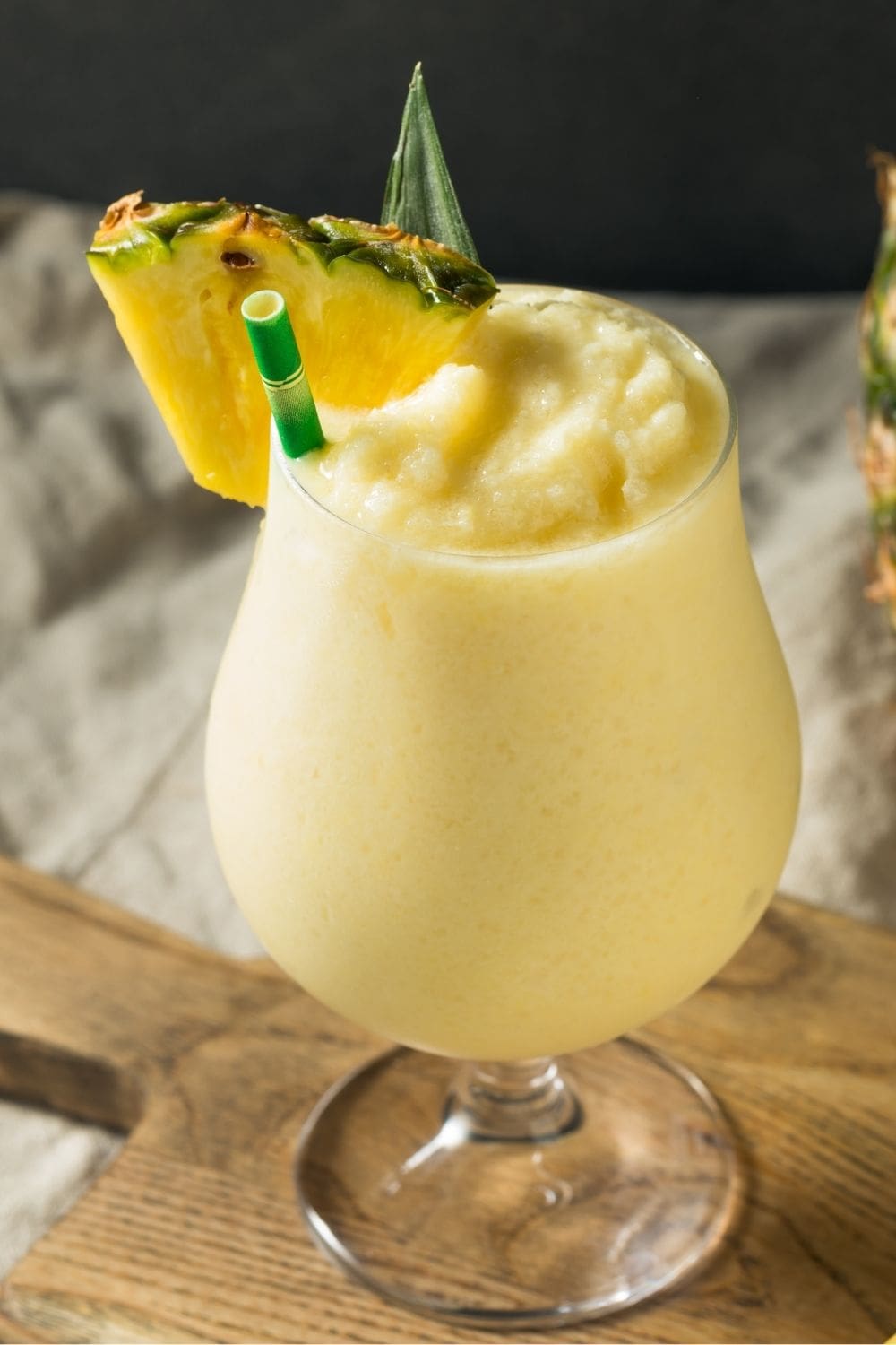 Pina Colada cocktail with fresh pineapple