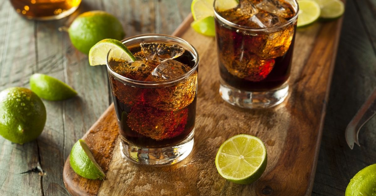 Refreshing Rum and Cola Cuba Libre with Lime