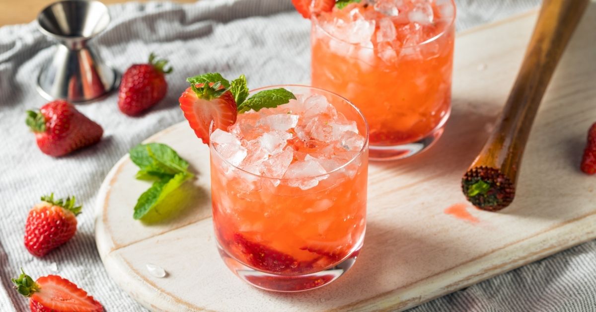 Refreshing Strawberry Mint Smash Cocktail