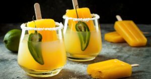 Spicy Mango Margarita with Popsicles and Jalapeno