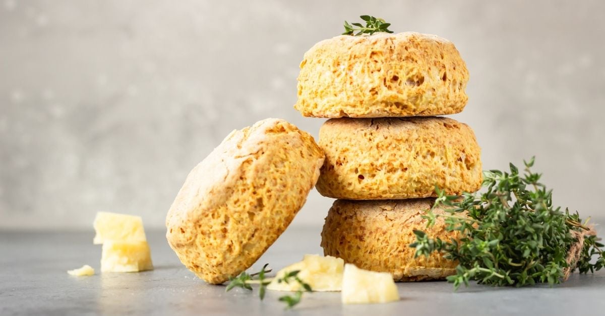 Stacks of Savory Buttermilk Biscuits with Thyme