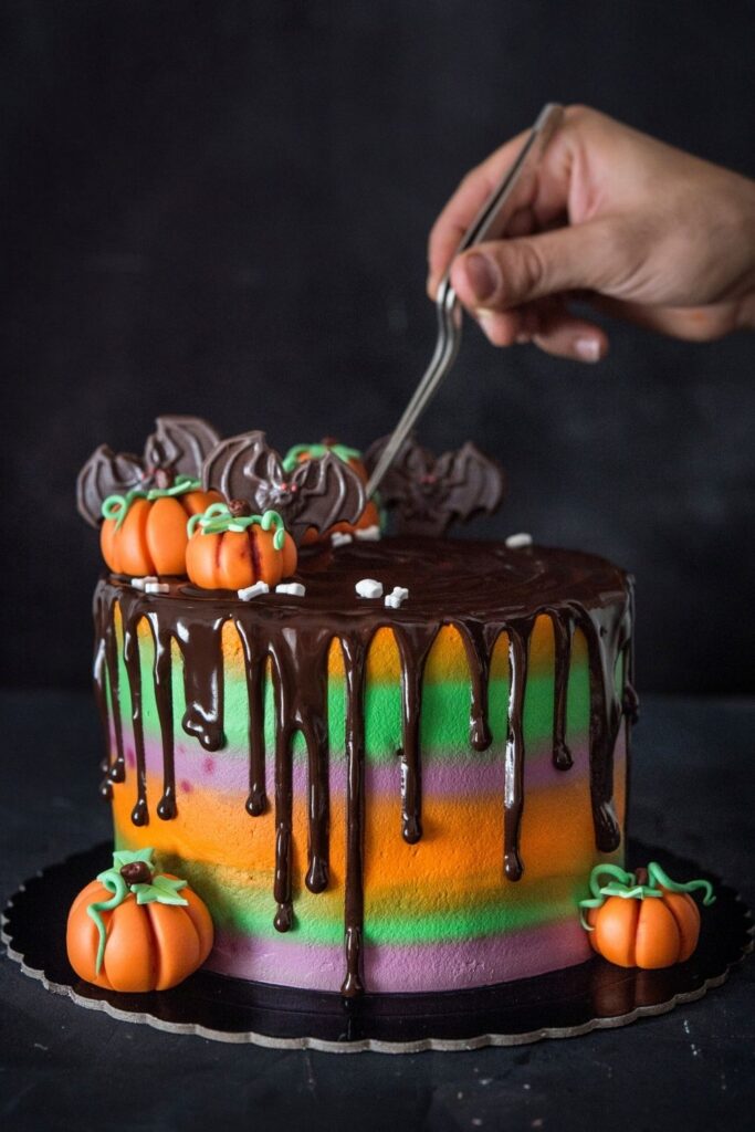 Sweet Homemade Cake with Chocolate Icing