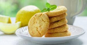 Sweet Homemade Lemon Cookies with Mint