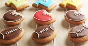 Sweet Homemade Super Bowl Cookies in a Cooling Rack