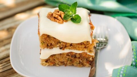 Sweet Zucchini Cake Bars with Cream Frosting