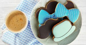Tasty Decorated Cookies with a Cup of Coffee