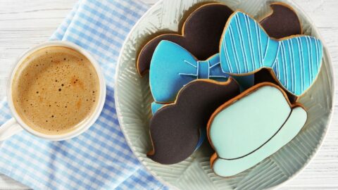 Tasty Decorated Cookies with a Cup of Coffee