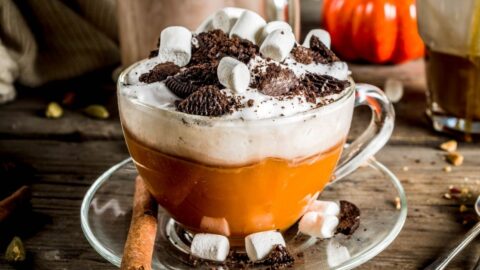 Warm Spiked Hot Chocolate with Cinnamon