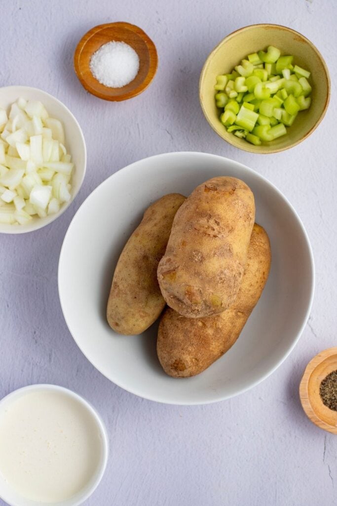 4-Ingredient Potato Soup: Potatoes, Green Onions, Cream, Salt and Pepper