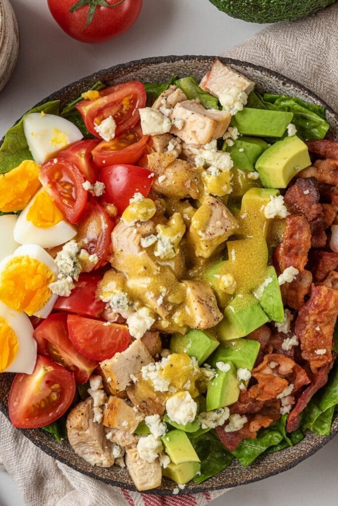 Cobb Salad with Bacon, Avocado, Tomatoes, Eggs and Chicken