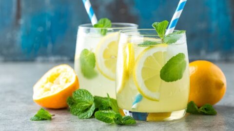 Cold Lemonade Mojito Cocktail