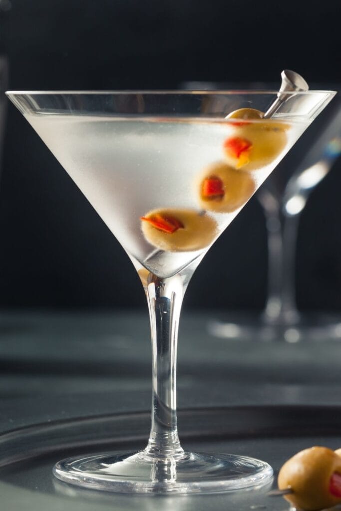 Dry Vodka Martini with Olives