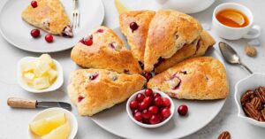 Homemade Cranberry Scones with Pecan Nuts