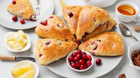 Homemade Cranberry Scones with Pecan Nuts