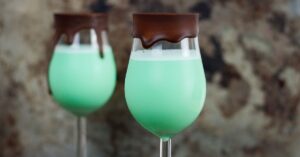 Homemade Grasshopper Cocktail with Chocolate
