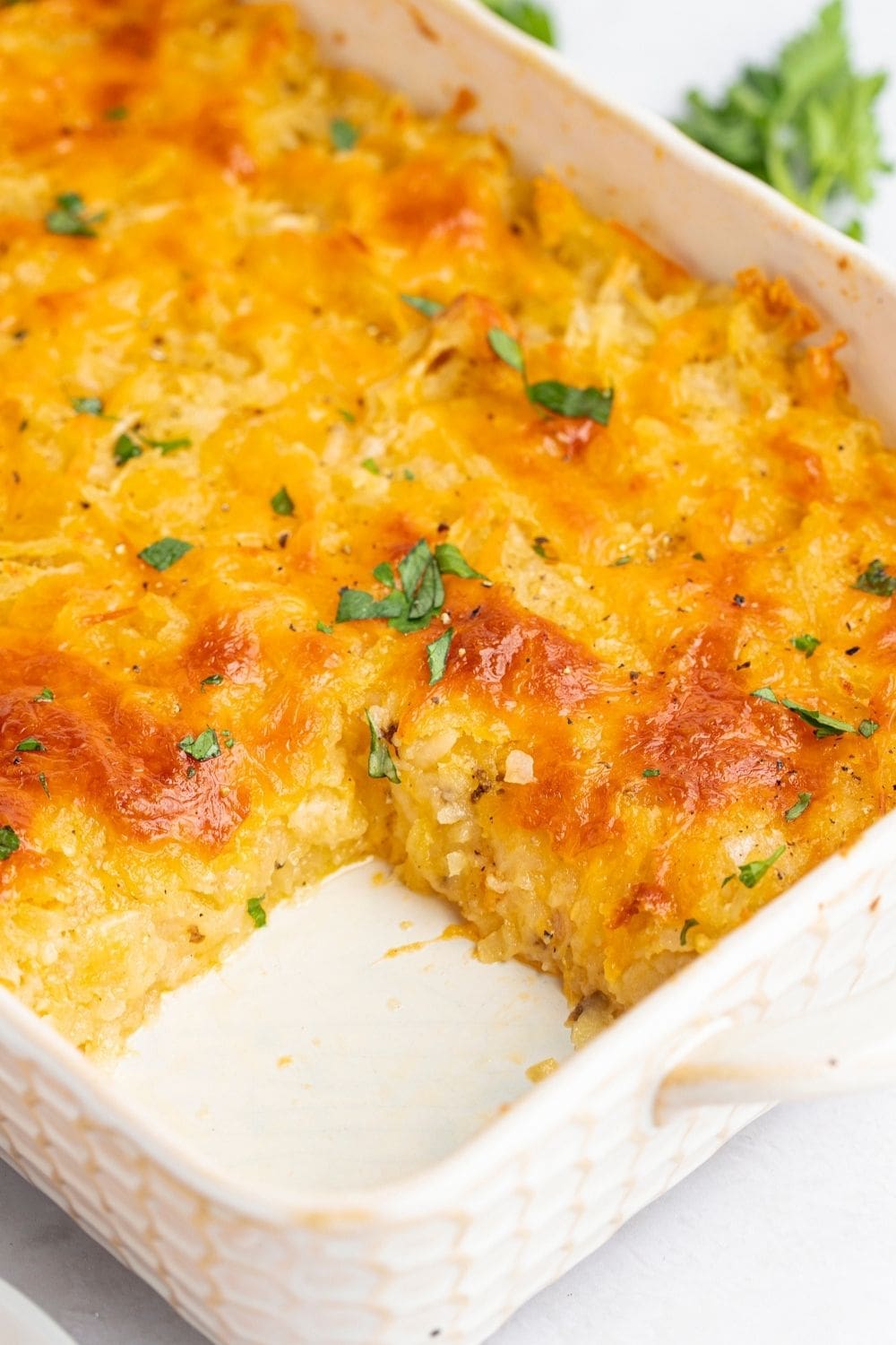 Cheesy Homemade Hash Brown Casserole with Herbs
