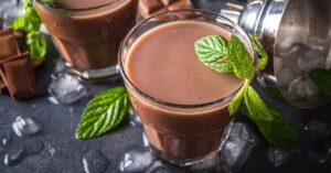 Homemade Iced Chocolate Cocktail with Mint