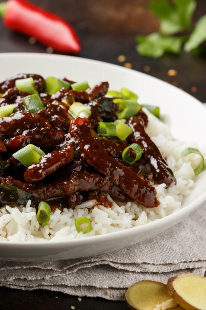 Homemade Mongolian Beef with Rice