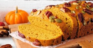 Homemade Pumpkin Bread with Nuts and Cinnamon