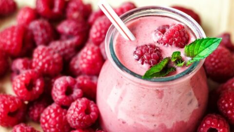 Homemade Strawberry Smoothie with Fresh Strawberries
