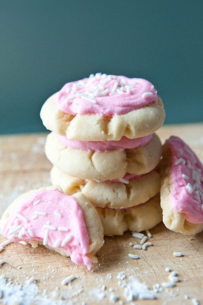 Homemade Sugar Cookies with Strawberry Frosting