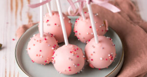 Homemade Sweet Pink Cake Pops in a Jar