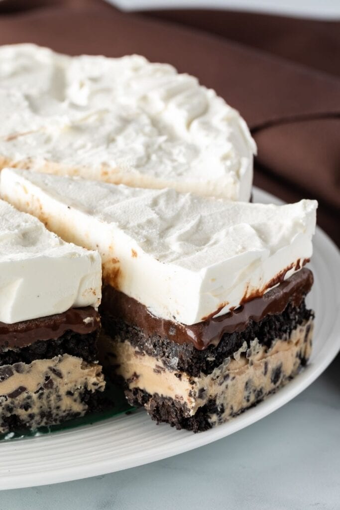 Layered Pie with Mocha Ice Cream and Cookie Wafers