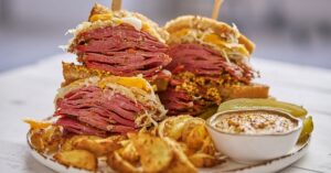 Mini Reuben Sandwiches with Corned Beef and Cheese