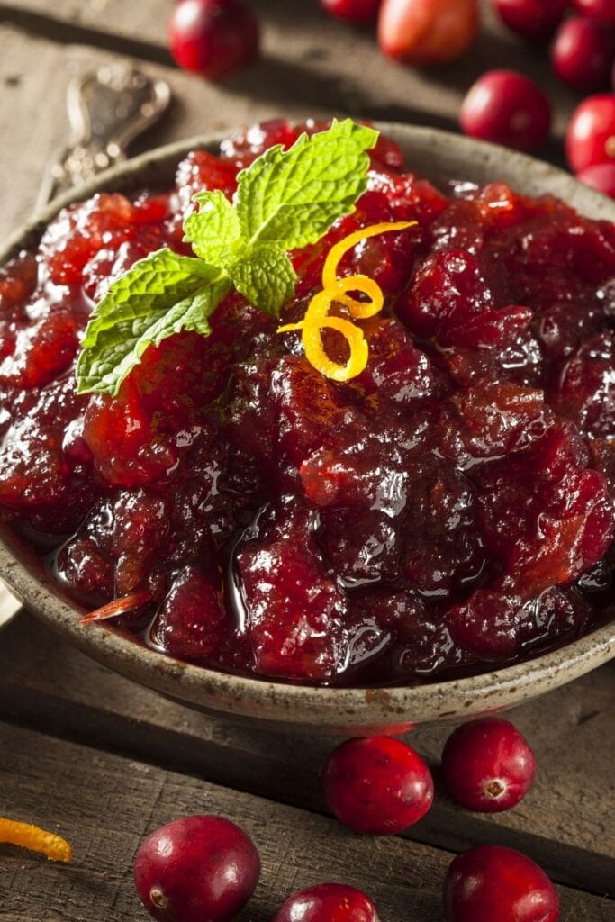 Organic Cranberry Sauce in a Bowl