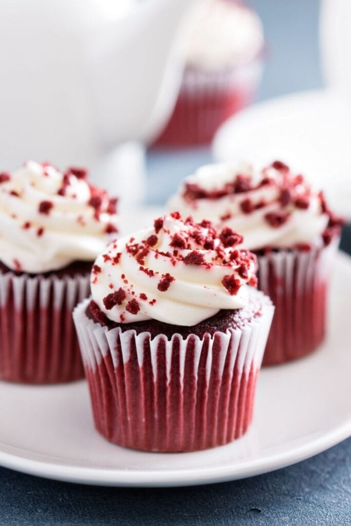 Red Velvet Cupcakes with Whipped Cream