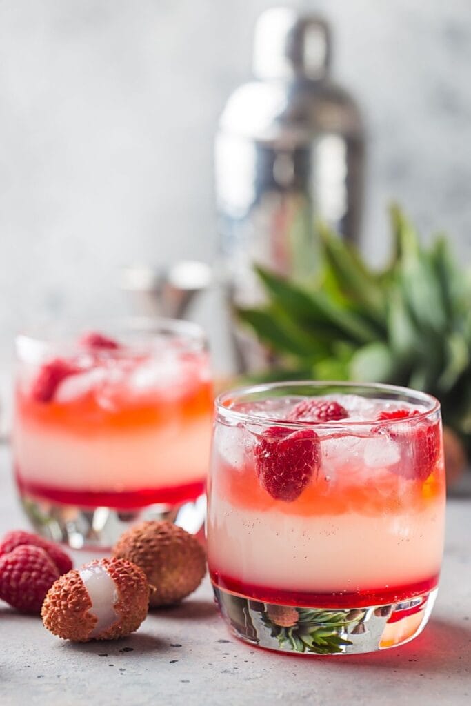 Refreshing Raspberry and Lychee Cocktails