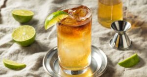Refreshing Rum Dark and Stormy Cocktail with Lime
