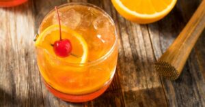 Refreshing Wisconsin Brandy Cocktail with Cherry and Orange
