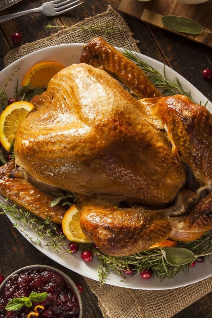 Roasted Turkey Brine with Cranberry and Lemons
