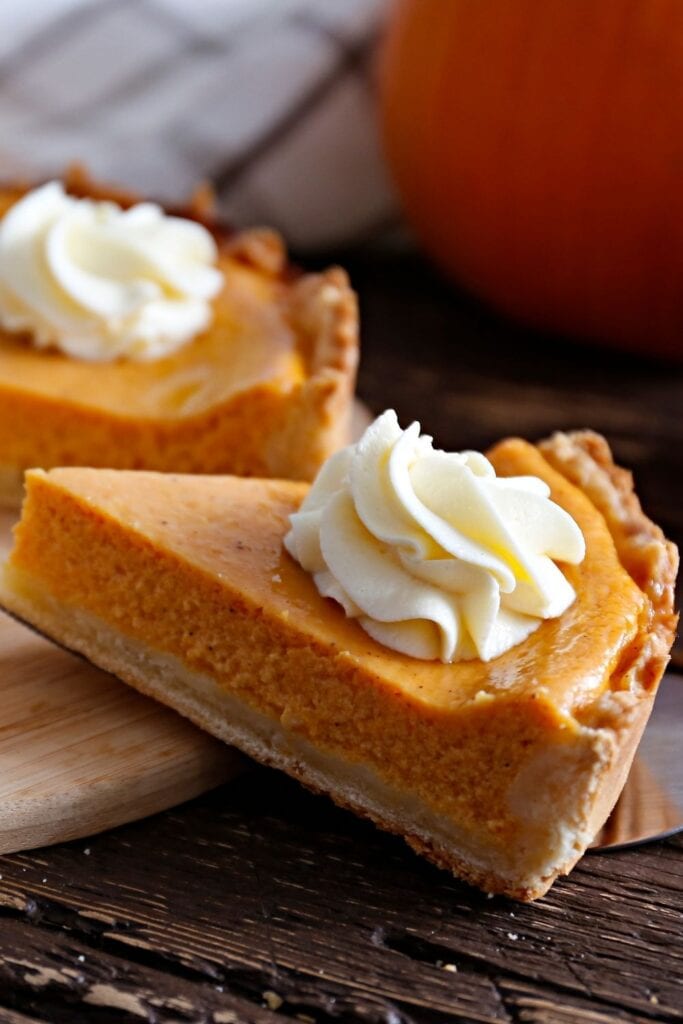 Slice of Pumpkin Pie with Whipped Cream