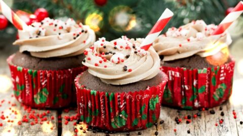 Sweet Homemade Christmas Chocolate Cupcakes