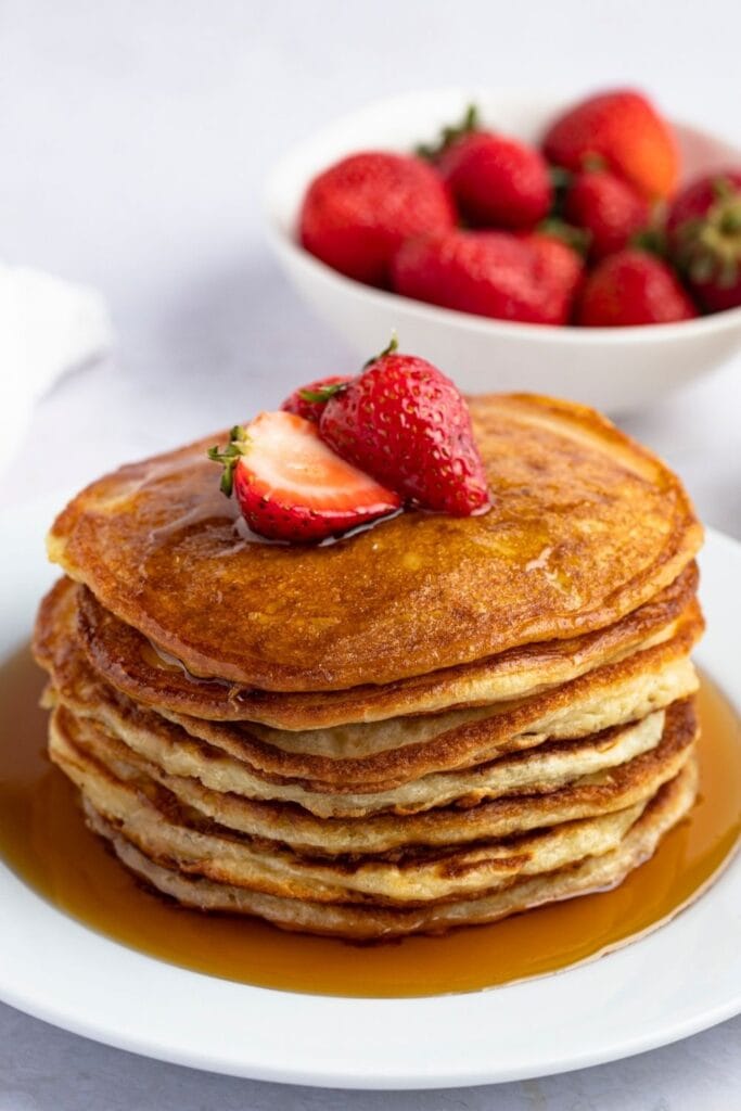 A Stack of Pancakes in a Plate