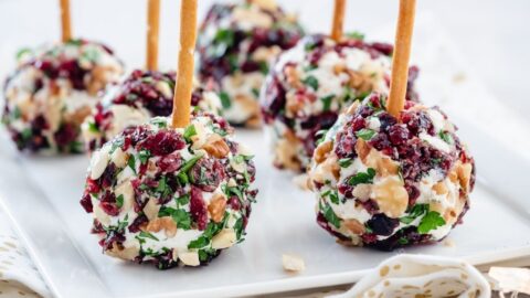 Appetizing Cheese Balls with Cranberry, Pecans and Herbs