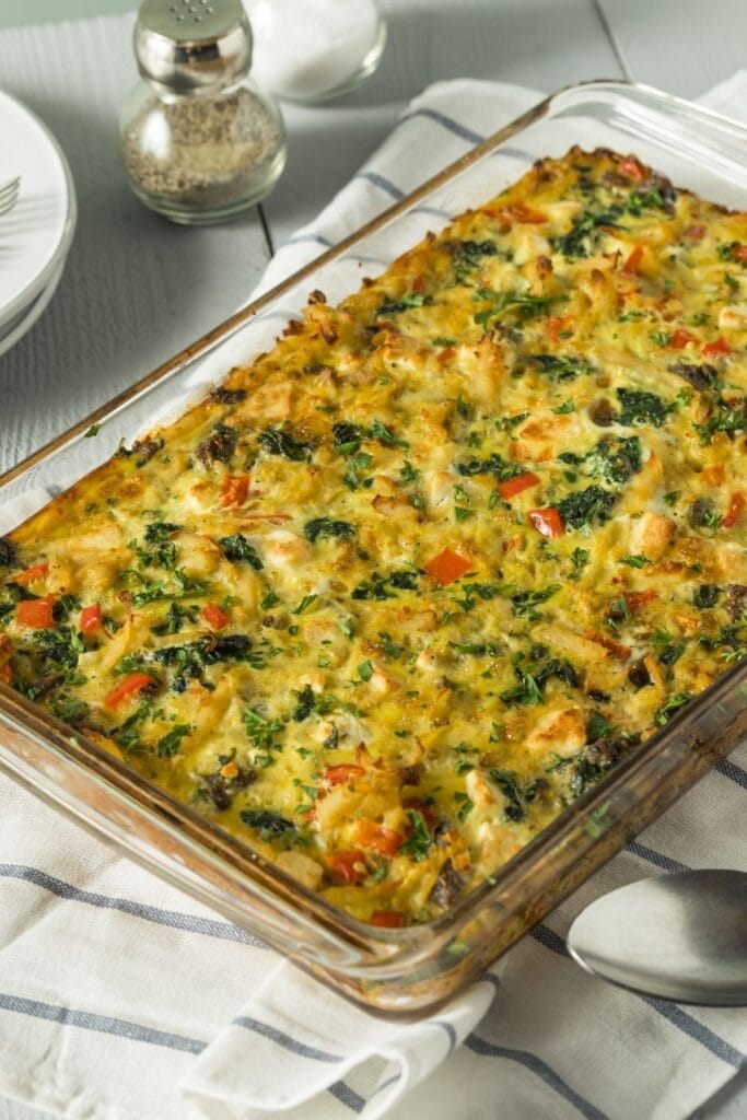 Breakfast Baked Egg Casserole with Sausage